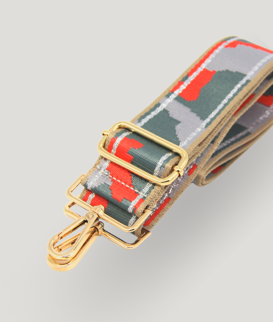 Beige & Red Camo Strap