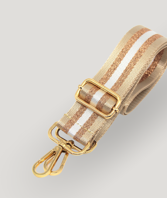 Beige, White & Copper Stripe Strap