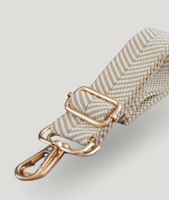 Beige & White Herrigbone Strap