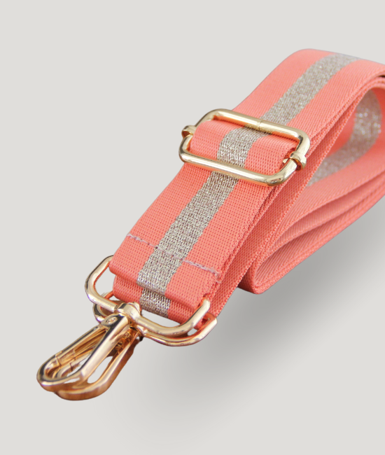 Salmon & Gold Stripe Strap
