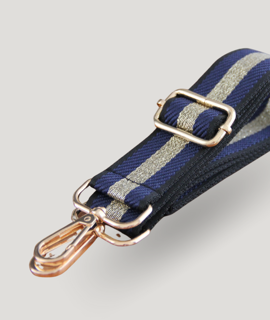 Navy, Black & Gold Stripe Strap