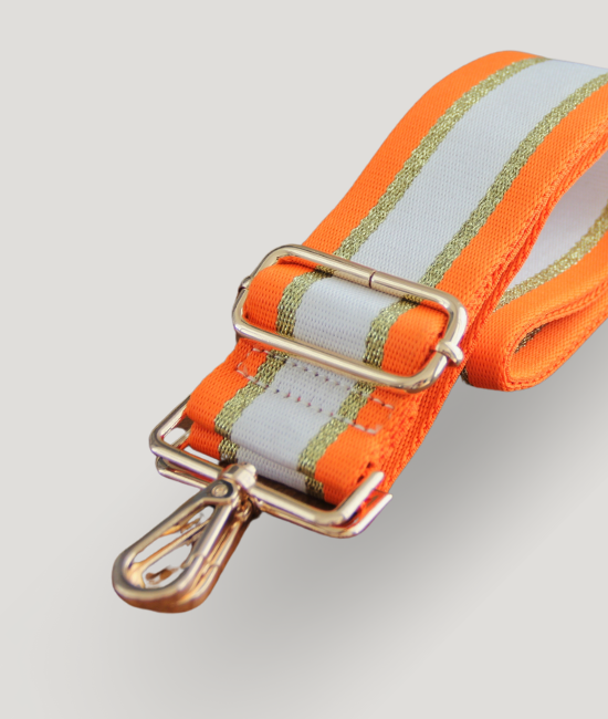 Orange, White & Gold Stripe Strap