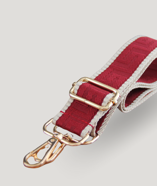 Dark Red & Cream Patterned Strap