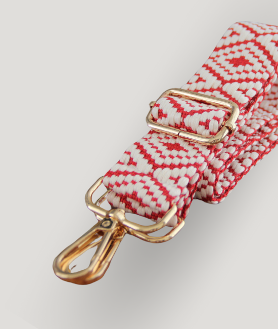 Red & Cream Woven Strap