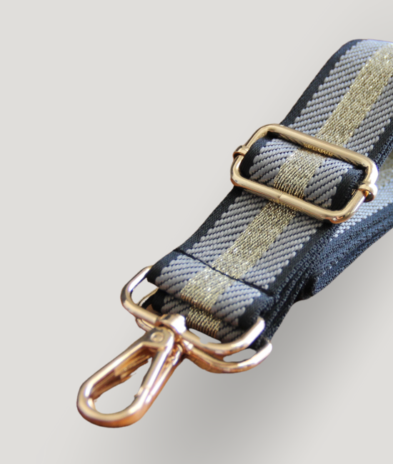 Grey, Black & Gold Stripe Strap