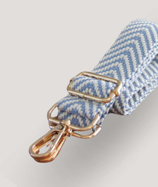 Light Blue & White Herringbone Strap