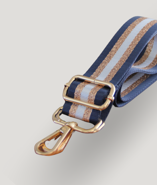 Navy, White & Copper Stripe Strap