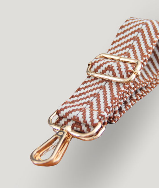 Tan & White Herringbone Strap