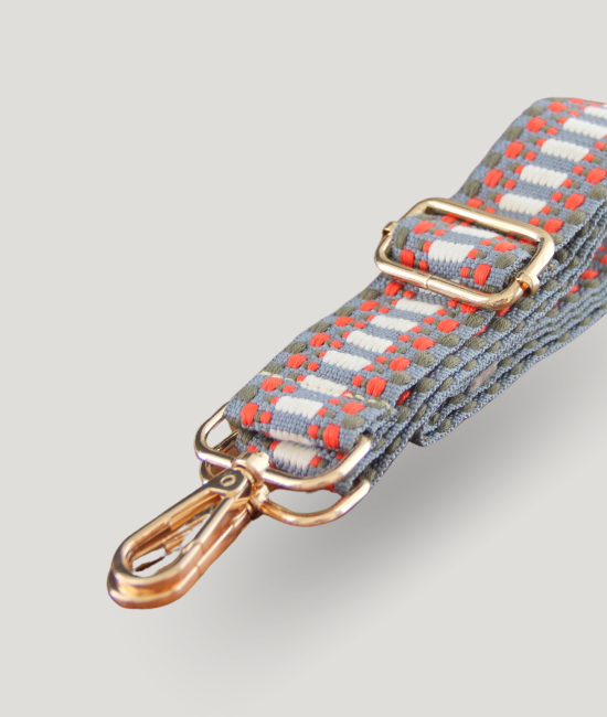 Grey, Olive & Orange Woven Strap