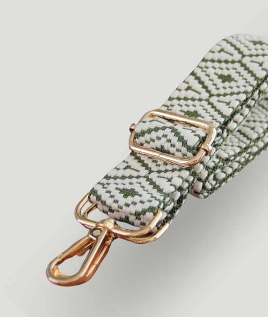 Green & Cream Woven Strap