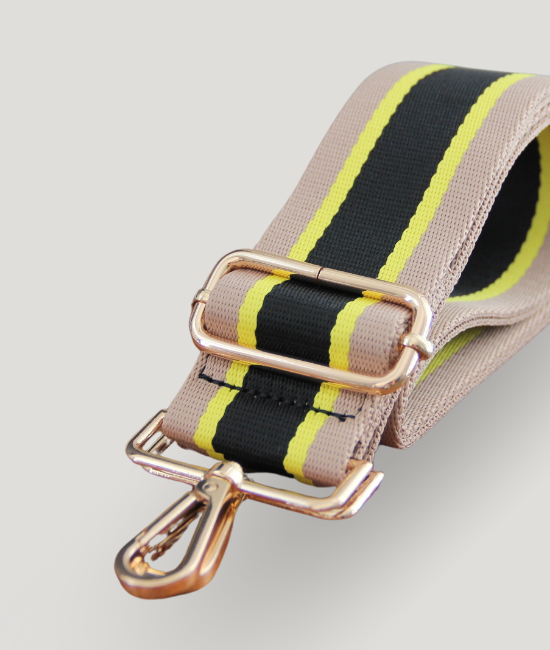 Beige, Black & Yellow Stripe Strap